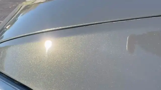 Fresh metallic paint finish close-up