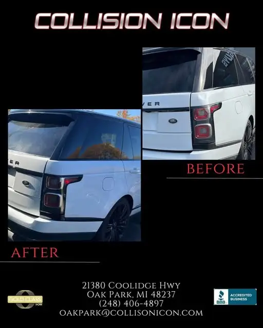 Range Rover before and after collision repair