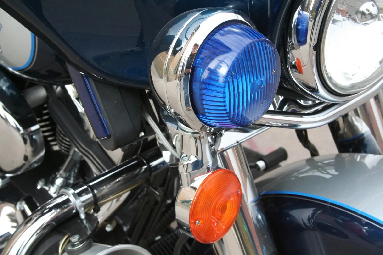 Chrome detail on a motorcycle