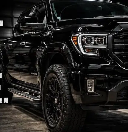 Blacked-out custom pickup truck